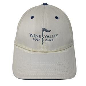 Wine valley Golf Club Baseball Cap Beige One Size Adjustable Embroidered Ivory